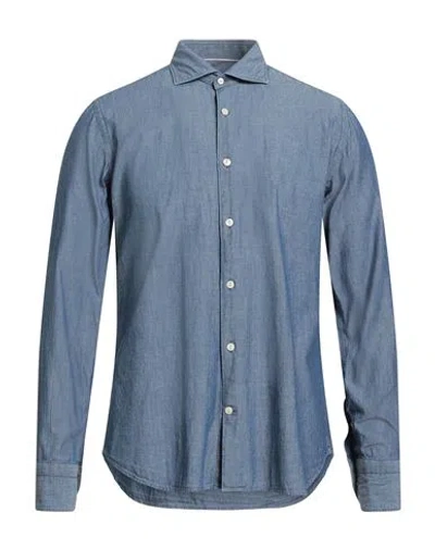 New England Man Shirt Blue Size 16 ½ Cotton