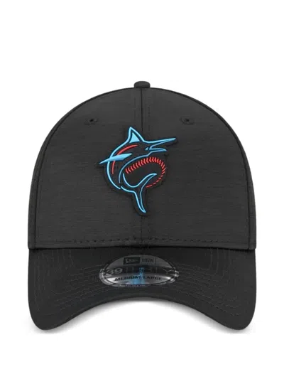 New Era 39thirty Miami Marlins Cap In Black