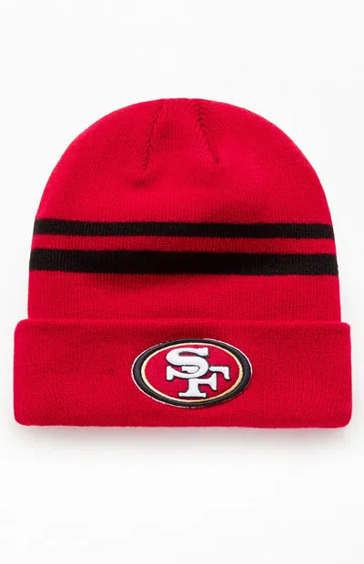 New Era 49ers Sf Striped Beanie In Red In Multi