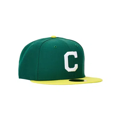 Pre-owned New Era 5950 Cleveland Indians 'emerald/yellow' | Green | Men's Size 7.375