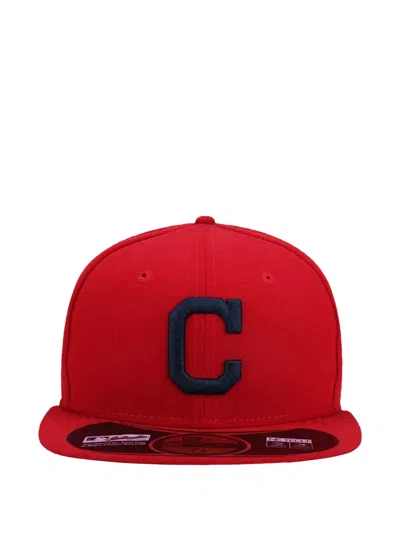 New Era 59fifty Cleveland Indians Baseball Cap In Red