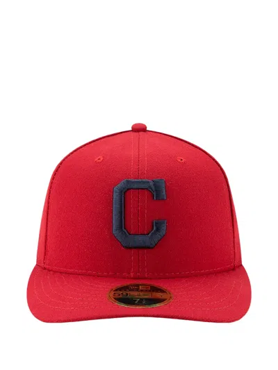 New Era 59fifty Cleveland Indians Low Profile Authentic Fitted Cap In Red