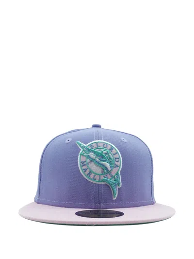New Era 59fifty Florida Marlins Patch Cap In Purple