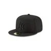 New Era 59fifty Hat Mlb Basic New York Yankees Black/black Fitted Baseball Cap (7 1/4) In Black