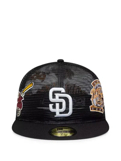 New Era 59fifty Logo-patch Mesh Cap In Black