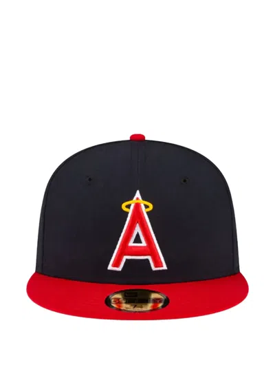 New Era 59fifty Los Angeles Angels Authentic Embroidered-logo Cap In Blue