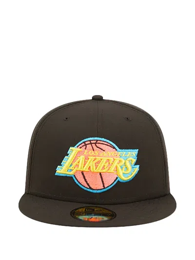 New Era 59fifty Los Angeles Lakers Fitted Cap Hat In Brown