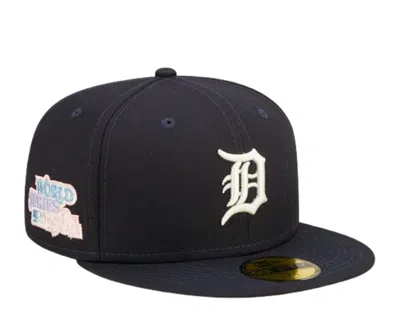 Pre-owned New Era 59fifty Mlb Detroit Tigers Pop Sweat Navy/blue Fitted Hat 60243521