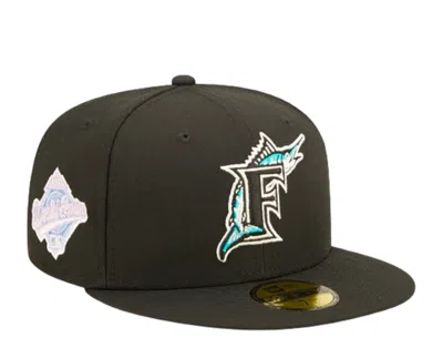 New Era 59fifty Mlb Florida Marlins Pop Sweat Baseball Cap In Black