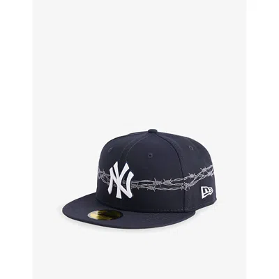 New Era 59fifty Mlb Icon New York Yankees Woven Baseball Cap In Navy