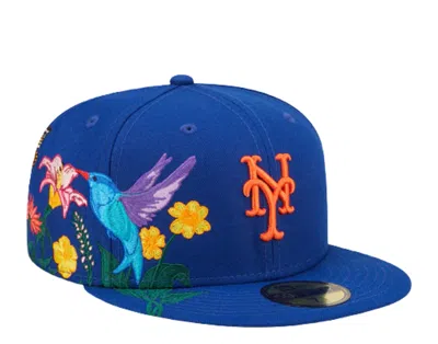 New Era 59fifty Mlb New York Mets Blooming Fitted Grey Bottom 60243435 In Blue