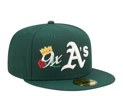 New Era 59fifty Mlb Oakland Athletics Crown 9x Champs Green Fitted Hat 60243482