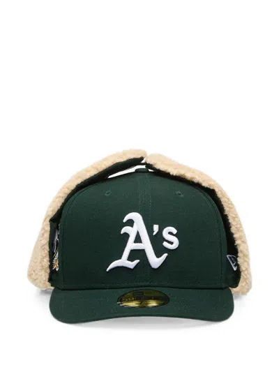 New Era 59fifty Mlb Shearling-trim Cap In Green