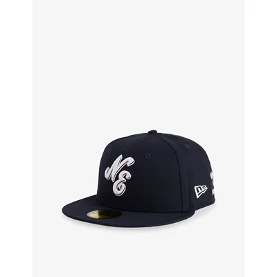 New Era 59fifty  Heritage Script Woven Baseball Cap In Navy