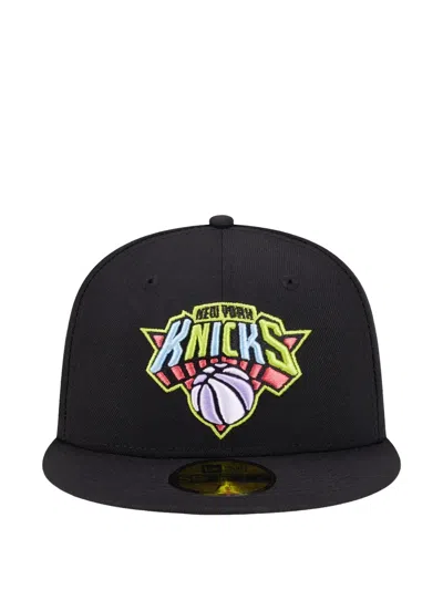 New Era 59fifty New York Knicks Fitted Cap Hat In Black