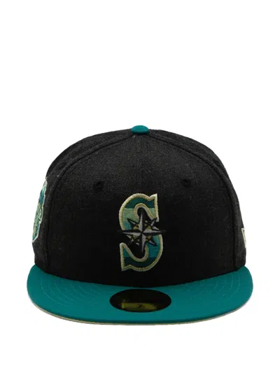 New Era 59fifty Seattle Mariners Fitted Baseball Cap In Black