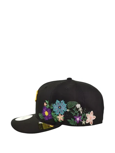 New Era 59fifty Tonal Florals Pittsburg Pirates Fitted Cap In Black