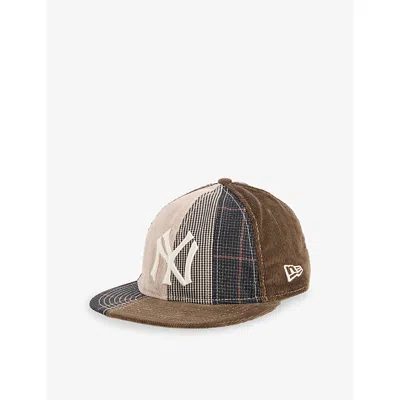 New Era 9fifty Mlb Patchwork New York Yankees Retro Crown Rayon-blend Baseball Cap In Dark Brown