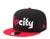 New Era 9fifty Nba Portland Trail Blazers Black/red Snapback Hat 70557057 In Black