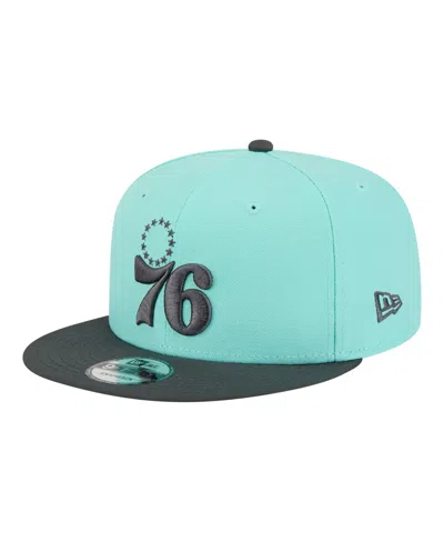 New Era 9fifty Philadelphia 76ers Structured High-crown Snapback Baseball Cap In Green