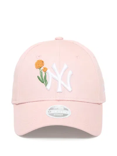 New Era 9forty Floral-embroidered Baseball Cap In Pink