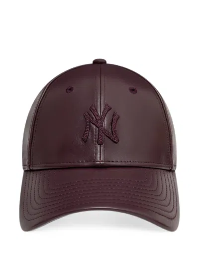New Era 9forty Leather Cap In Red