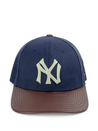 New Era New York Yankees Mlb Leather Visor 9forty Cap In Blue