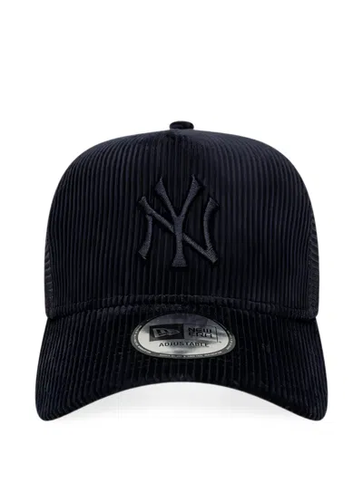 New Era 9forty Tonal Cord Ny Yankees Corduroy Trucker Cap In Black