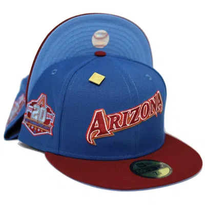 Pre-owned New Era Arizona Diamondbacks 20th Anniversary Patch Capsule Hats Exclusive 59fifty Fitted Hat In Blue