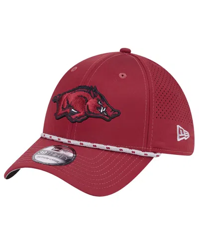 New Era Arkansas Razorbacks 39thirty Rope-embellishment Stretch-fit Baseball Cap In Burgundy