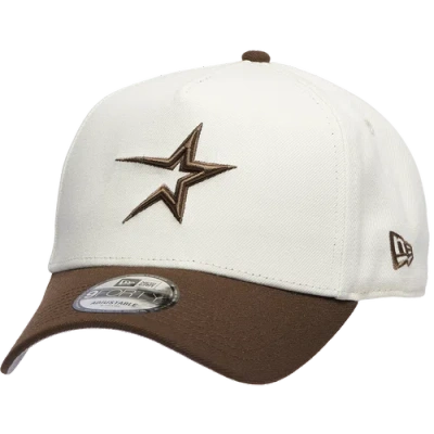 New Era Astros 9forty A-frame Cap In White/walnut