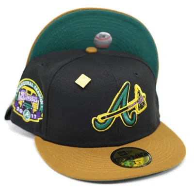 Pre-owned New Era Atlanta Braves 2017 Inaugural Season Patch Fitted Hat Fitted Hat In Black/green
