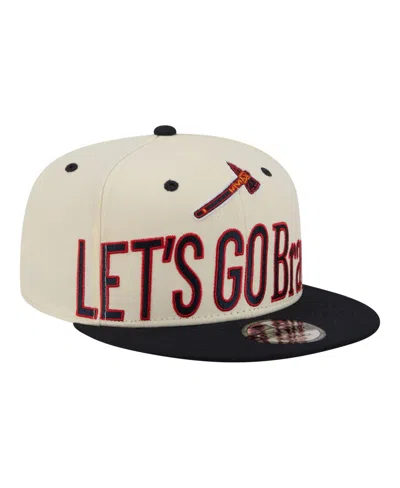 New Era Atlanta Braves 9fifty Snapback Structured-fit Flat-bill Baseball Cap In White