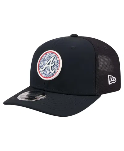 New Era Atlanta Braves Floral Adjustable 9seventy Baseball Cap In Blue