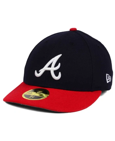 New Era Atlanta Braves Low Profile Ac Performance 59fifty Cap In Navy,red