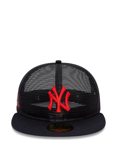 New Era Atlanta Braves Mesh-panel Ny Logo Cap In Black