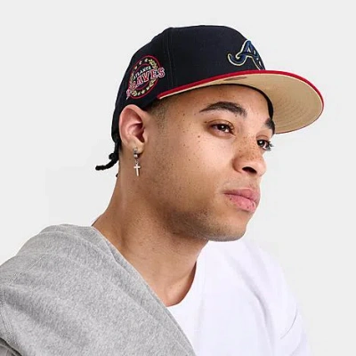 New Era Atlanta Braves Mlb 59fifty Retro Fitted Hat In Black