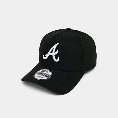 New Era Atlanta Braves Mlb 9forty A-frame Monochrome Snapback Hat In Black