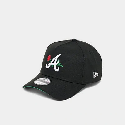New Era Atlanta Braves Mlb Flower 9forty A-frame Snapback Hat In Black