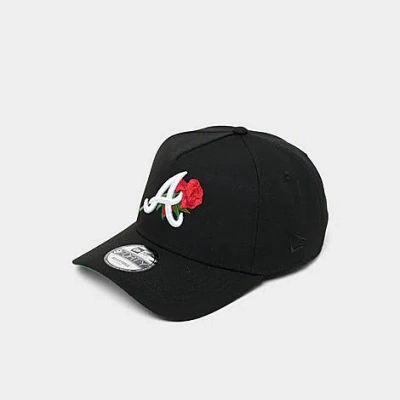 New Era Atlanta Braves Mlb Rose 9forty A-frame Snapback Hat In Black