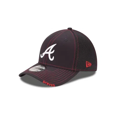 New Era Atlanta Braves Neo 39thirty Stretch Fit Cap- M/l In Red