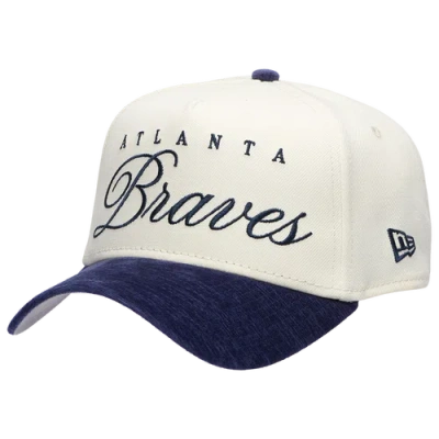 New Era Atlanta Braves  Braves 2 Tone Velvet Scrip Cap In White