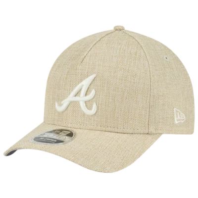 New Era Atlanta Braves  Braves 940af Cotton Weave Cap In Tan
