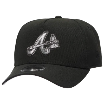 New Era Atlanta Braves  Braves 9forty Metallic A-frame Cap In Black