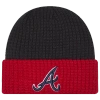 New Era Atlanta Braves  Braves Waffled Knit Hat In Navy/red