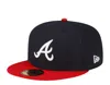 New Era Atlanta Braves Authentic Collection 59fifty Fitted Cap In Black