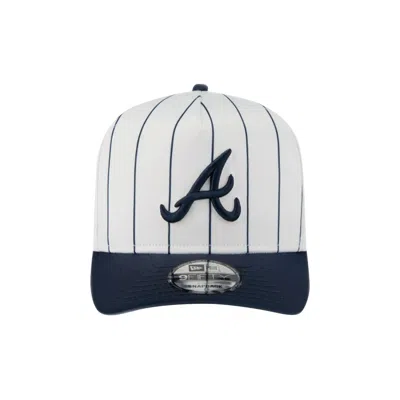 Pre-owned New Era Atlanta Braves Satin Pinstripe Snapback 'white/navy' | Men's Size Onesize