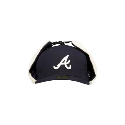Pre-owned New Era Atlanta Braves Trapper Fitted Hat 'navy' | Black | Men's Size 7.375