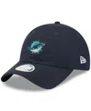 New Era Â Women's Pitch Blue Miami Dolphins 2025 Rivalries Collection Pony Tail Adjustable Hat In Blue