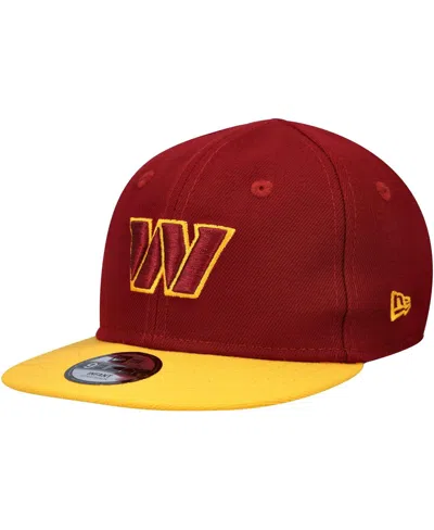 New Era Kids' Baby Boys And Girls Burgundy/gold Washington Commanders My 1st 9fifty Adjustable Hat In Brown